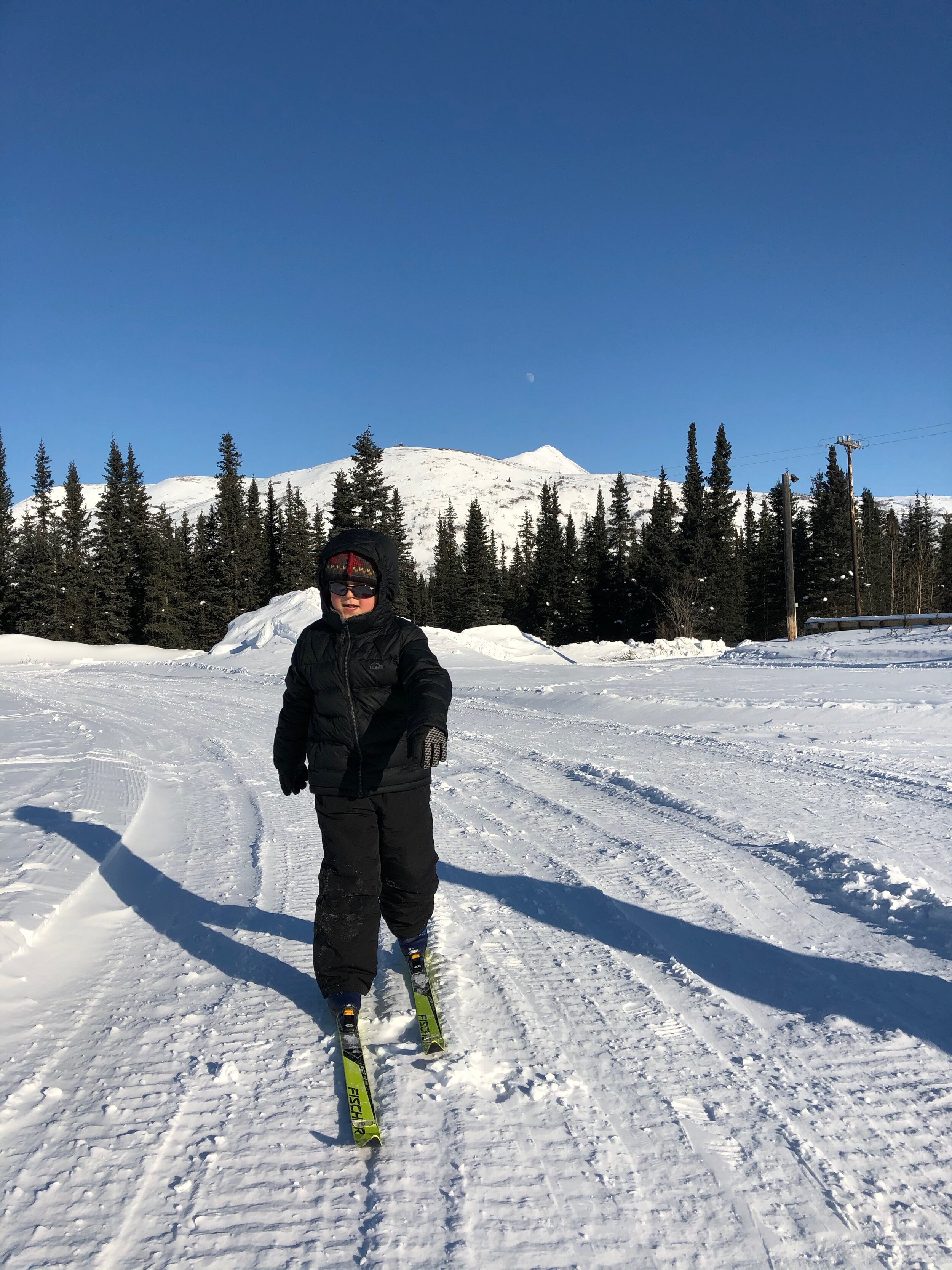 Max skiing at school